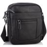 Мужская сумка-планшет маленького размера из натуральной черной кожи Tiding Bag 77496 - 1