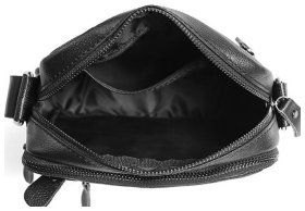 Мужская сумка-планшет маленького размера из натуральной черной кожи Tiding Bag 77496