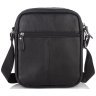 Мужская сумка-планшет маленького размера из натуральной черной кожи Tiding Bag 77496 - 3