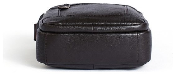 Мужская сумка-планшет маленького размера из натуральной черной кожи Tiding Bag 77496
