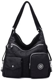 Містка жіноча сумка з чорного текстилю з однією лямкою Confident 77596
