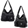 Вместительная женская сумка из черного текстиля с одной лямкой Confident 77596 - 2