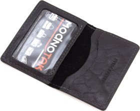 Кожаная обложка черного цвета под ID-документы - Grande Pelle 67796