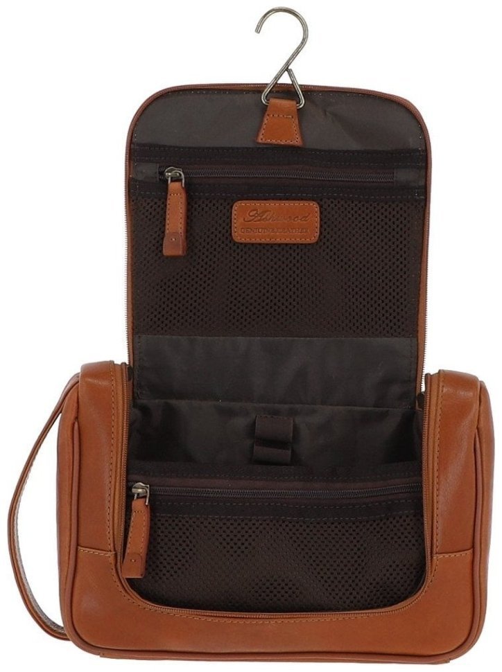 Вместительный несессер из натуральной кожи Ashwood 8140 Tan 97796 коричневого цвета modnotak фото №2