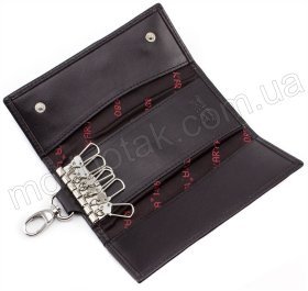 Гладкая кожаная ключница на кнопках KARYA (16586)