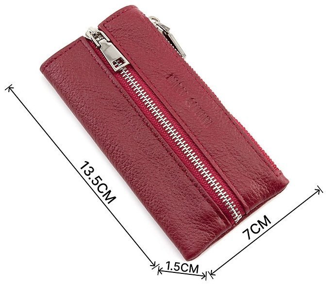 Женская ключница бордового цвета на молнии Marco Coverna (16645) modnotak фото №3