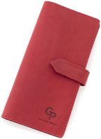 Женский красный кошелек ручной работы Grande Pelle (13016)