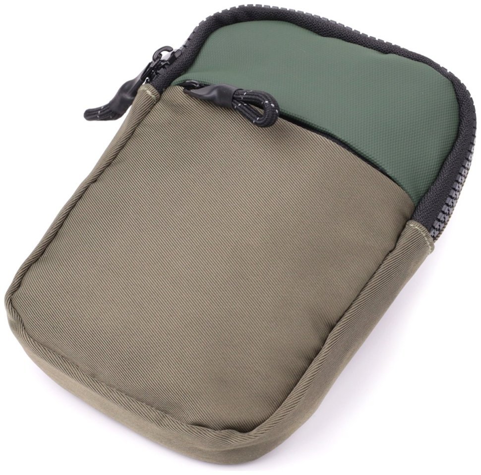 Мужская текстильная слинг сумка для путешествий Vintage 2422871 Зеленая modnotak фото №1