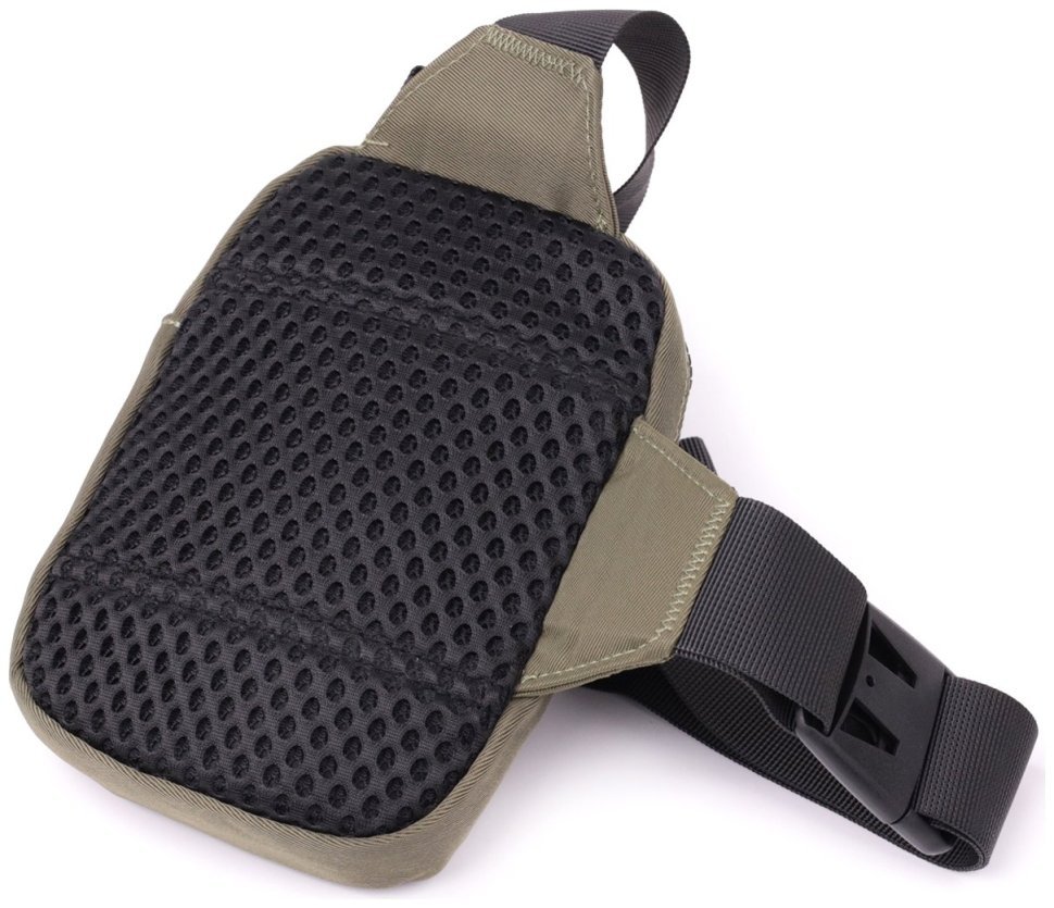 Мужская текстильная слинг сумка для путешествий Vintage 2422871 Зеленая modnotak фото №2