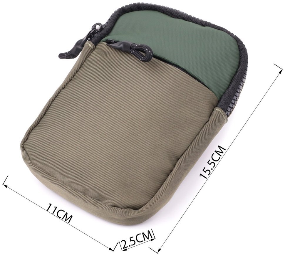 Мужская текстильная слинг сумка для путешествий Vintage 2422871 Зеленая modnotak фото №3