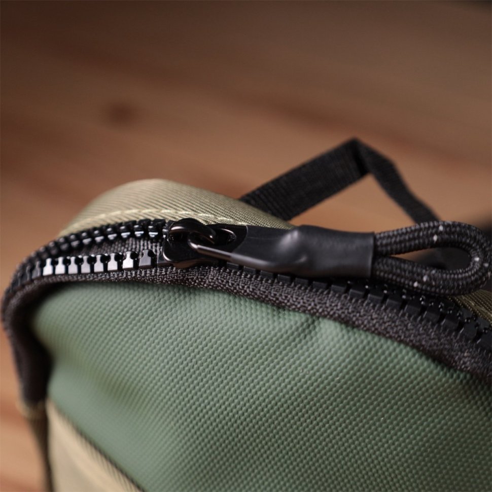 Мужская текстильная слинг сумка для путешествий Vintage 2422871 Зеленая modnotak фото №10