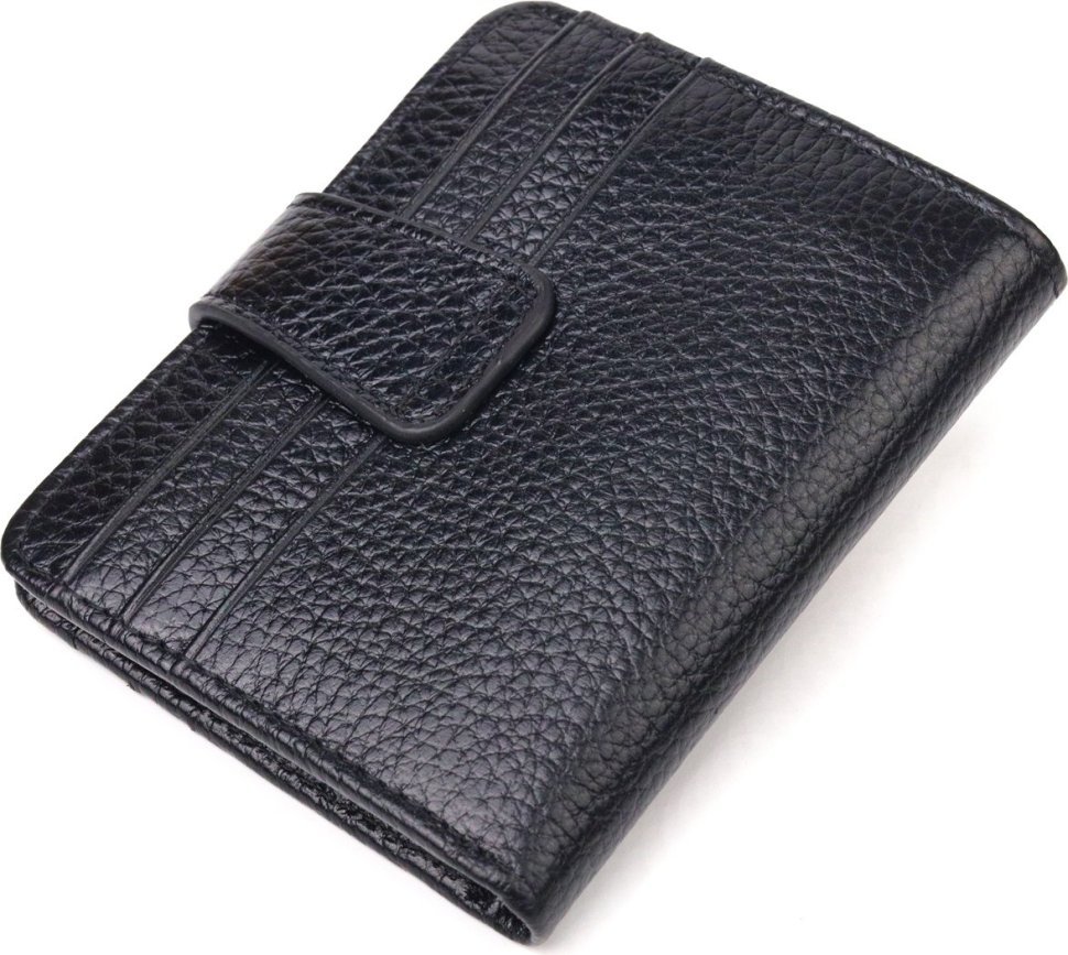 Невеликий гаманець з натуральної зернистої шкіри з хлястиком на кнопці CANPELLINI (2421688)
