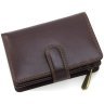 Жіночий вертикальний гаманець з гладкої шкіри коричневого кольору Visconti Venice 68796 - 3
