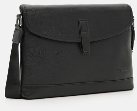 Чоловіча сумка месенджер із якісної шкіри з клапаном на магніті Borsa Leather 108896 регульований ремінь