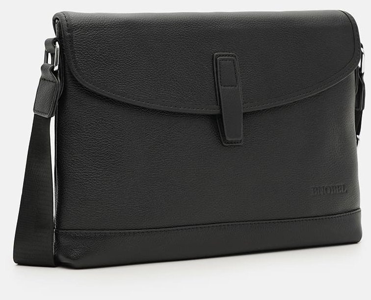 Мужская сумка мессенджер из качественной кожи с клапаном на магните Borsa Leather 108896 регулируемый ремень modnotak фото №2