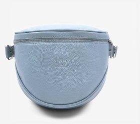 Голубая женская сумка-бананка из натуральной кожи флотар BlankNote Vacation 79096