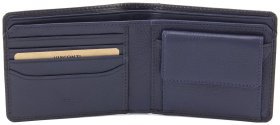 Темно-синє чоловіче портмоне з якісної натуральної шкіри без застібки Visconti Arthur 69196