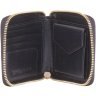 Чорний жіночий гаманець із фактурної шкіри на блискавці Smith&Canova Althorp 69696 - 2