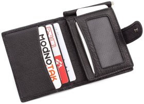 Компактный кожаный зажим для купюр с монетницей H.T Leather (16788)