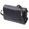 Стильная женская кожаная сумка черного цвета с длинным плечевым ремешком Vintage 2422259 - 1