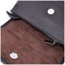 Стильная женская кожаная сумка черного цвета с длинным плечевым ремешком Vintage 2422259 - 4