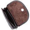 Стильная женская кожаная сумка черного цвета с длинным плечевым ремешком Vintage 2422259 - 5