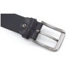 Добротный кожаный ремень черного цвета под брюки Gherardini 35259 - 3