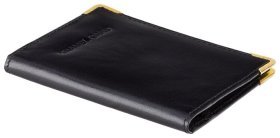 Миниатюрный картхолдер двойного сложения из натуральной кожи черного цвета Visconti 70697