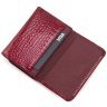 Лаковий жіночий гаманець червоного кольору з тисненням під рептилію та фіксацією на магніт ST Leather 70797 - 4