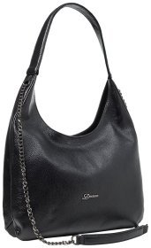 Женская кожаная сумка черного цвета с одной лямкой Desisan 81297