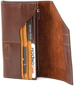Кожаный купюрник ручной работы на магните Grande Pelle (13090)