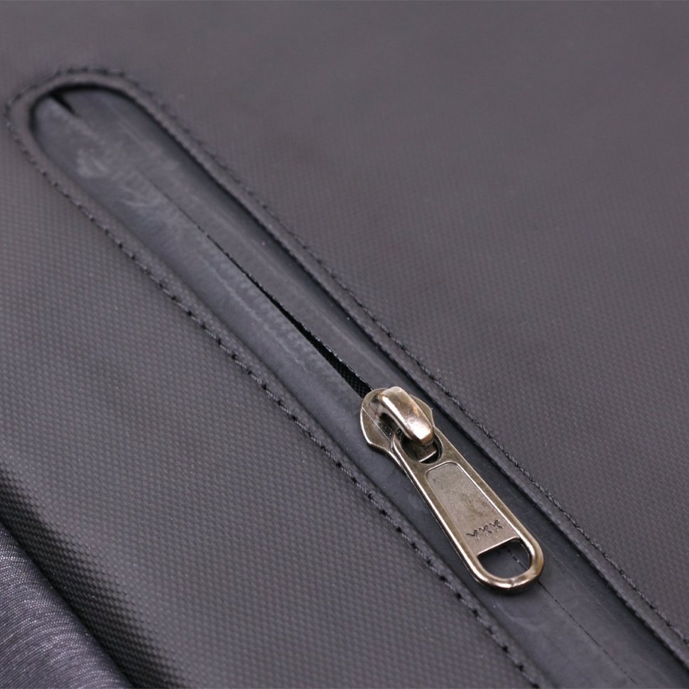 Добротный черный мужской рюкзак из текстиля с отсеком под ноутбук Vintage (20490)