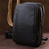 Добротный черный мужской рюкзак из текстиля с отсеком под ноутбук Vintage (20490) - 8