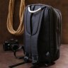 Добротный черный мужской рюкзак из текстиля с отсеком под ноутбук Vintage (20490) - 10