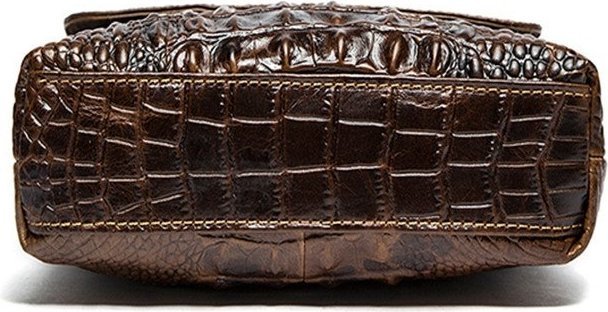 Шкіряна чоловіча сумка з тисненням під крокодила VINTAGE STYLE (14698)