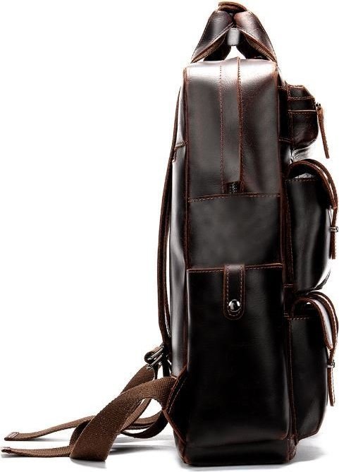 Функциональный городской рюкзак из натуральной кожи с карманами VINTAGE STYLE (14711)