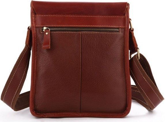 Качественная сумка на плечо из натуральной кожи коричневого цвета VINTAGE STYLE (14157)