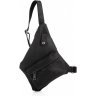Фірмовий рюкзак-слінг через плече із вінтажної шкіри чорного кольору TARWA (19889) - 1