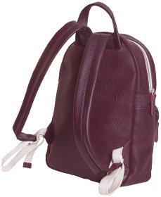 Стильный женский городской рюкзак из фактурной кожи бордового цвета Vip Collection 102397