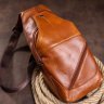 Стильный кожаный слинг - рюкзак на одно плечо VINTAGE STYLE (14783) - 6