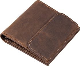 Коричневий чоловічий гаманець вантажного стилю з монетницьою Vintage (14478)