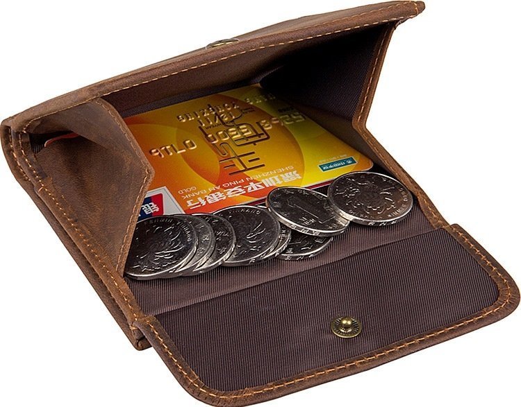 Коричневый мужской кошелек винтажного стиля с монетницей Vintage (14478)
