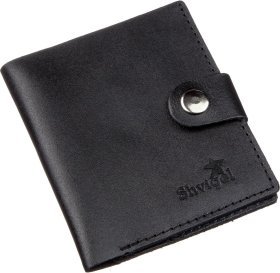 Вертикальне чоловіче шкіряне портмоне чорного кольору SHVIGEL (2416225)