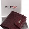Бордовое компактное портмоне двойного сложения из фактурной кожи KARYA (1052-016) - 6