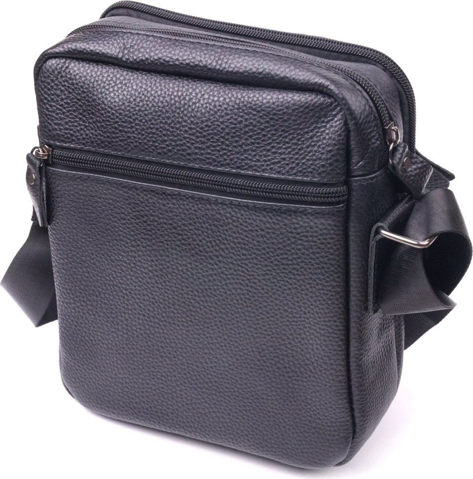 Практична чоловіча сумка-планшет із натуральної шкіри чорного кольору Vintage (2421291)
