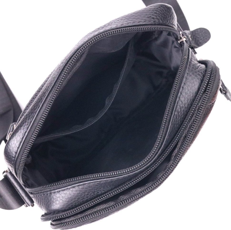 Практична чоловіча сумка-планшет із натуральної шкіри чорного кольору Vintage (2421291)