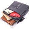 Практичная мужская сумка-планшет из натуральной кожи черного цвета Vintage (2421291)  - 6