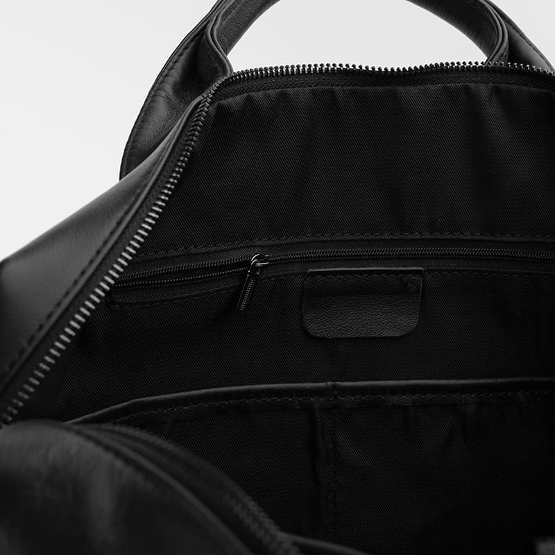 Mужская качественная кожаная сумка под ноутбук и документы черного цвета Ricco Grande (21915)