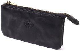 Винтажная кожаная ключница черного цвета Tony Perotti 103297