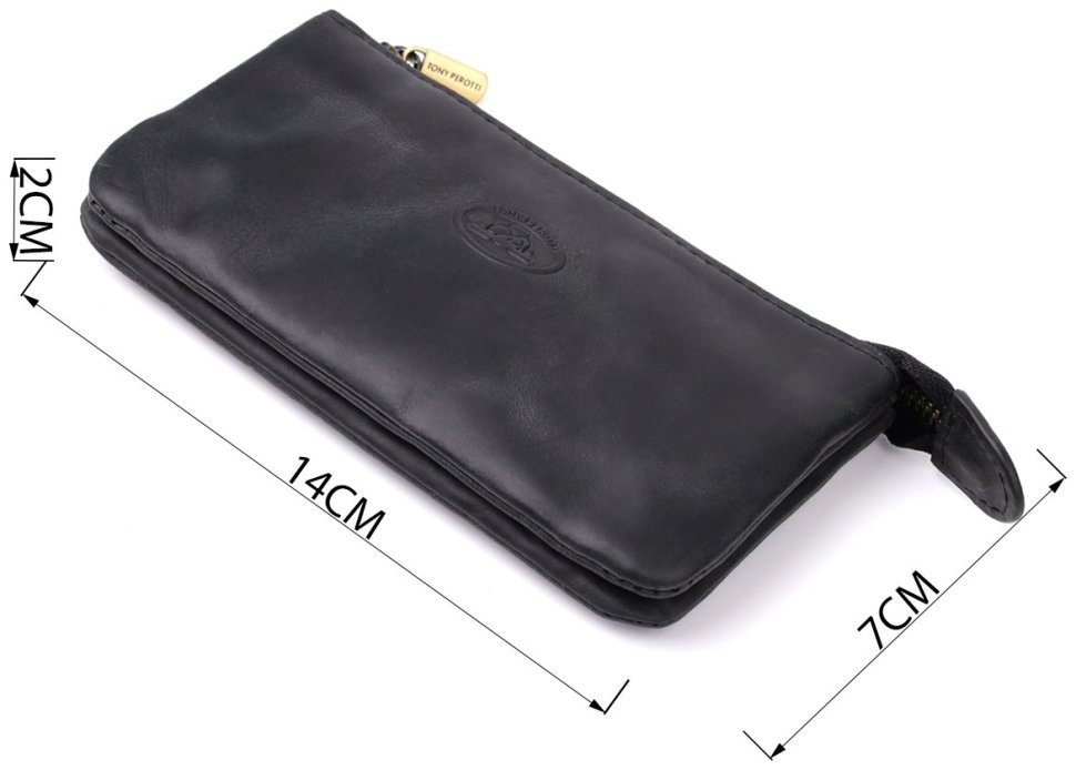 Винтажная кожаная ключница черного цвета Tony Perotti 103297 фото №3 Винтажная кожаная ключница черного цвета Tony Perotti 103297 modnotak фото №3